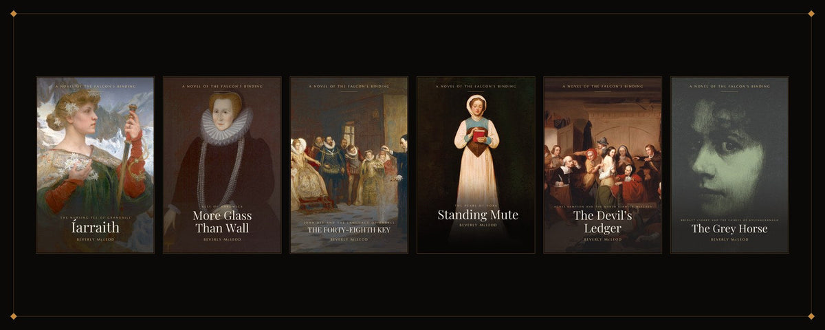 The six Falcon's Binding standalone covers on black