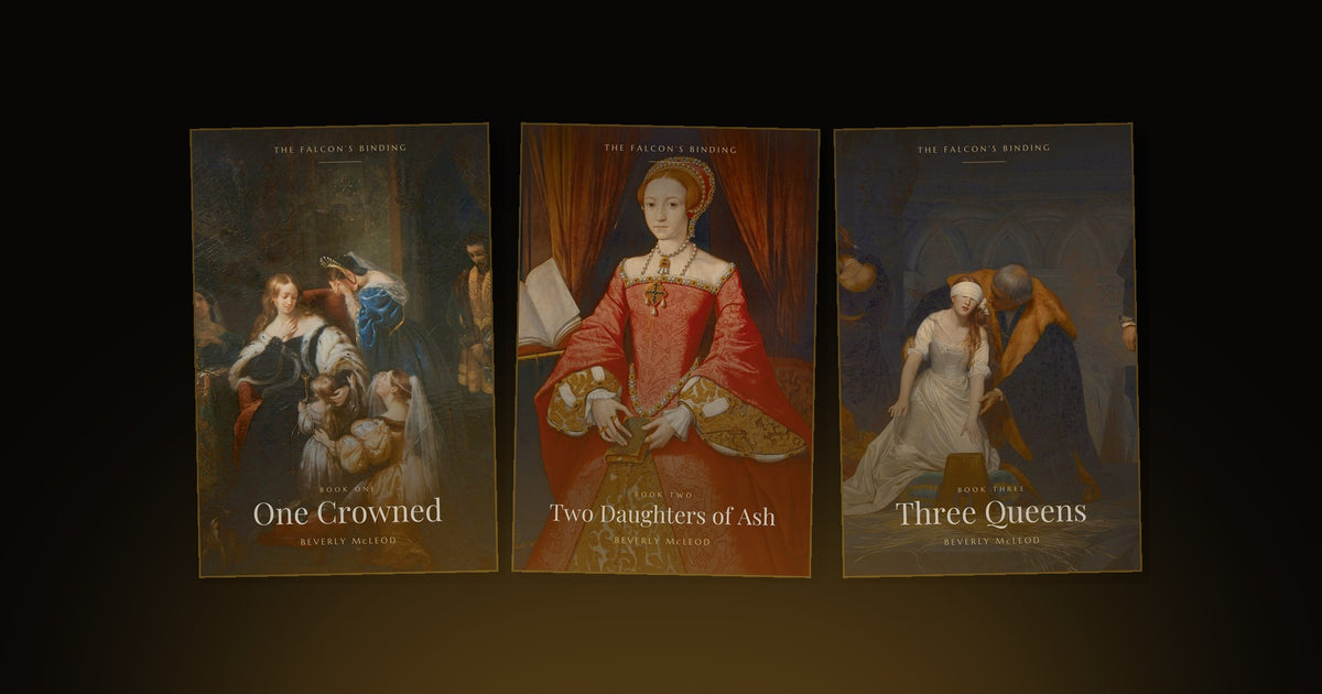 The three Falcon's Binding trilogy covers on black