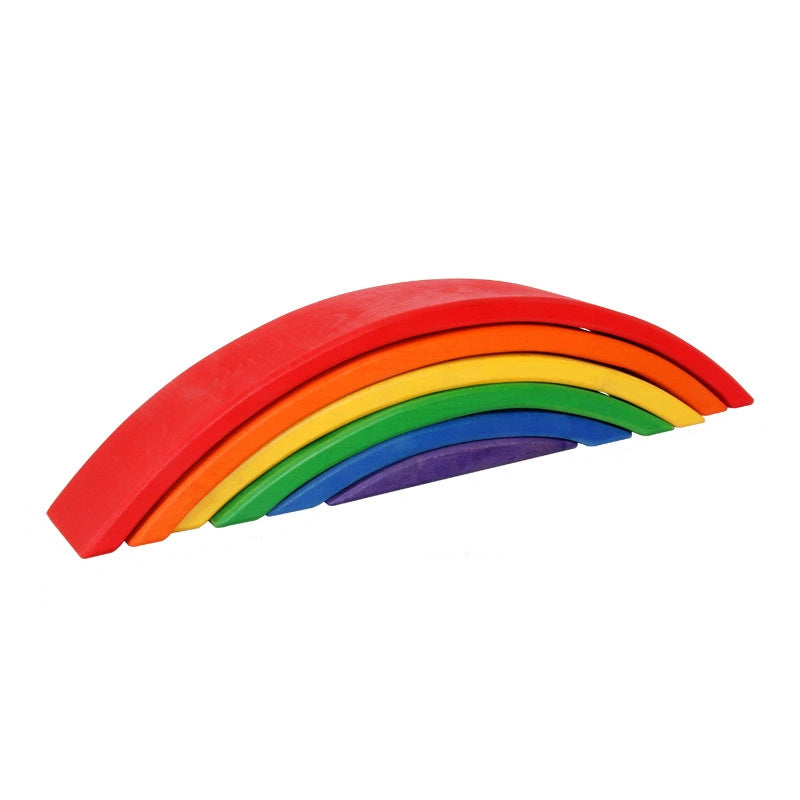 Montessori Rainbow Stacking Blocks – Wooden Open-Ended Building Sets