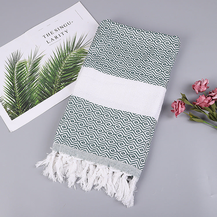 Geometric Tassel Turkish Cotton Towel