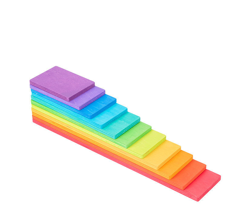 Montessori Rainbow Stacking Blocks – Wooden Open-Ended Building Sets
