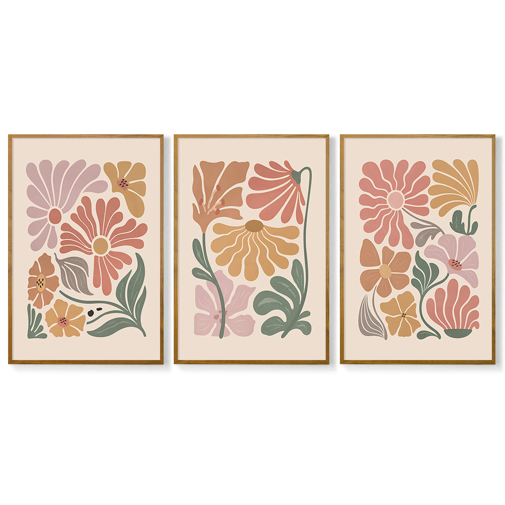 Botanical Study Framed Set — 3 Piece Floral Wall Collection