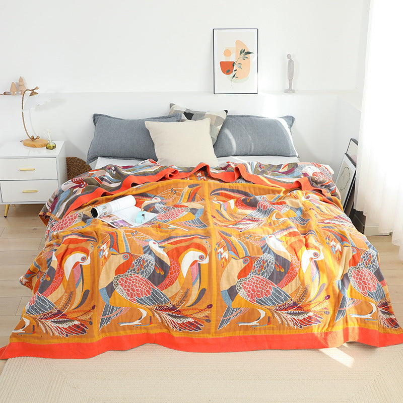 Bird & Botanical Cotton Gauze Quilt