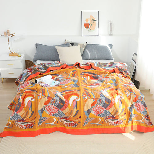 Bird & Botanical Cotton Gauze Quilt