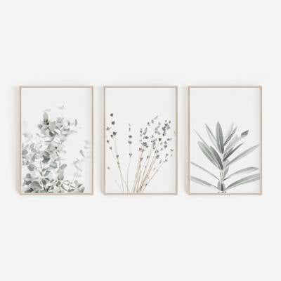 Minimal Botanical Canvas Print – Modern Frameless Wall Art