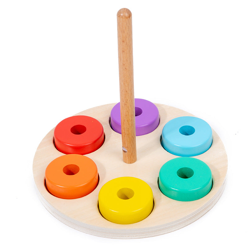 Montessori Rainbow Ring Stacker - Color Matcher