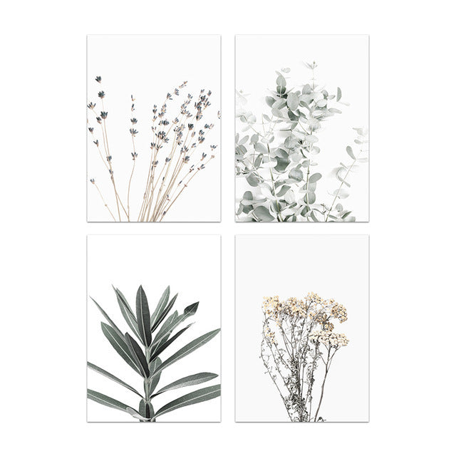 Minimal Botanical Canvas Print – Modern Frameless Wall Art