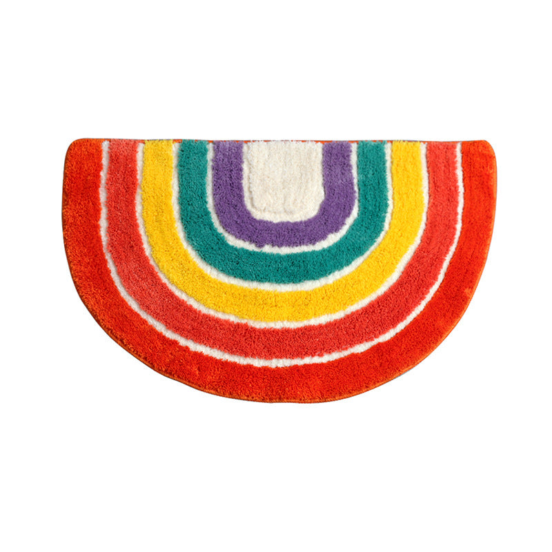 Retro Rainbow Half-Moon Bath Mat