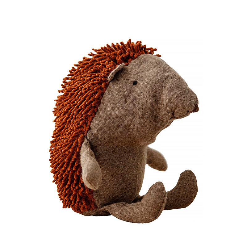 Textured Hedgehog Plush – Linen Blend Nursery Companion (23 cm)