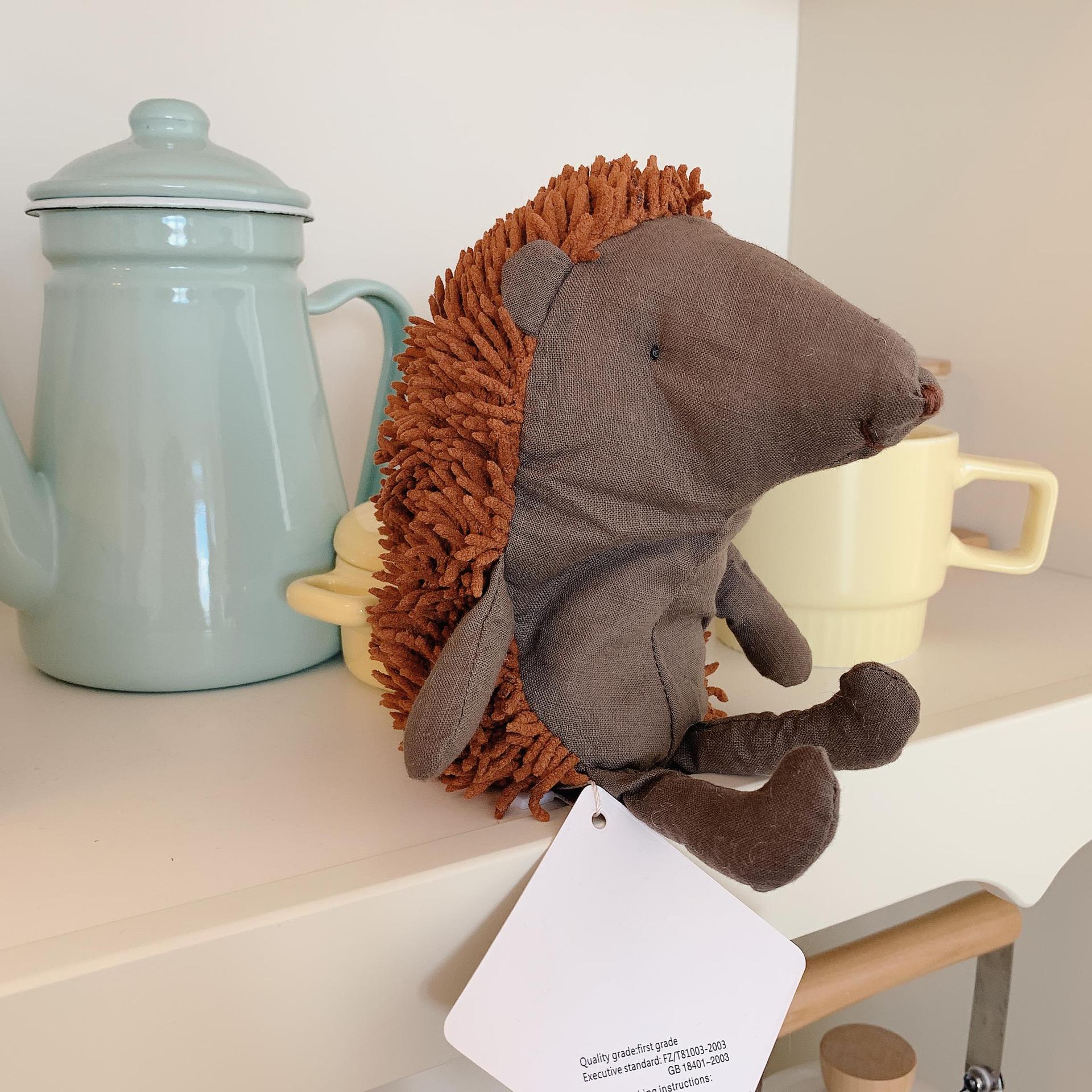 Textured Hedgehog Plush – Linen Blend Nursery Companion (23 cm)