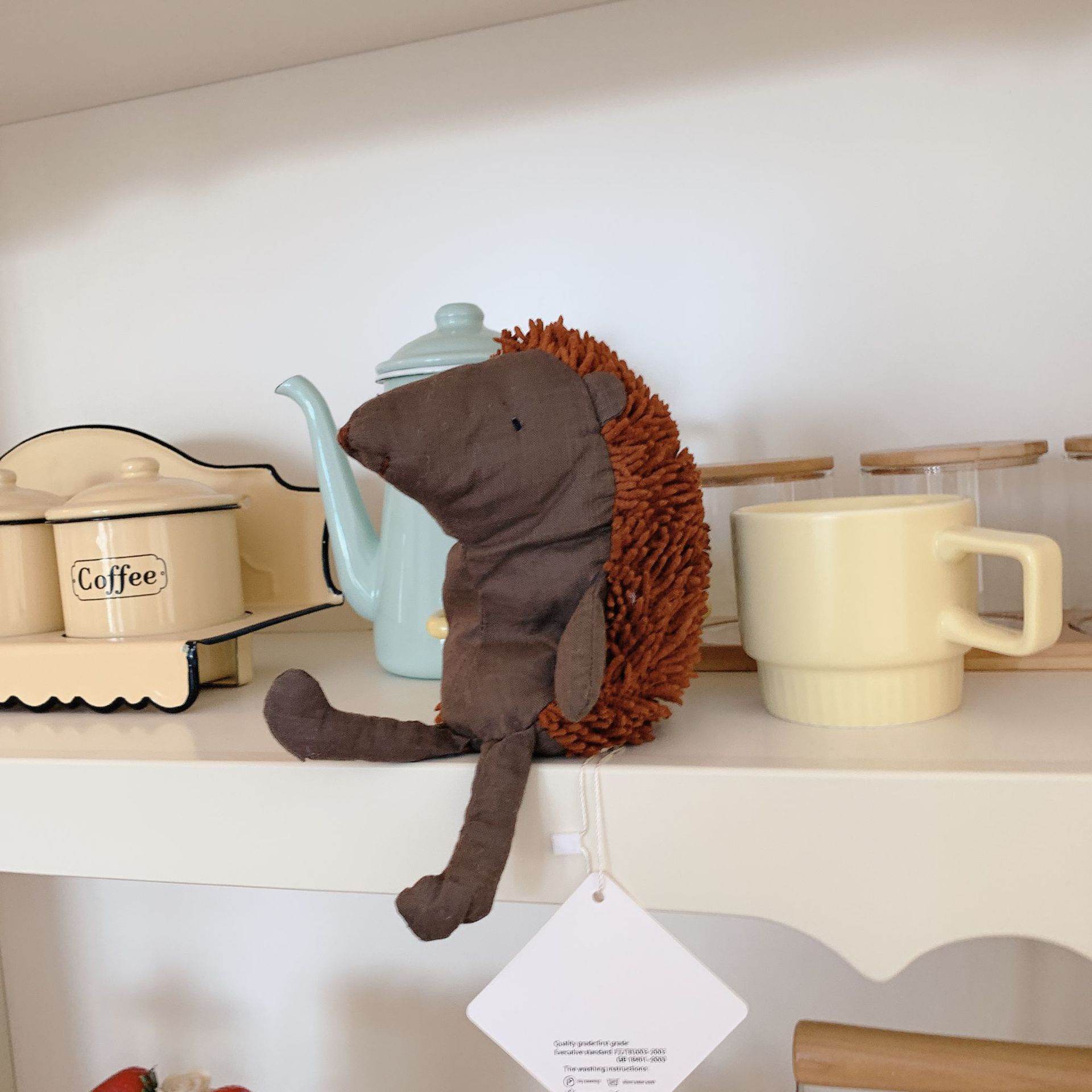 Textured Hedgehog Plush – Linen Blend Nursery Companion (23 cm)