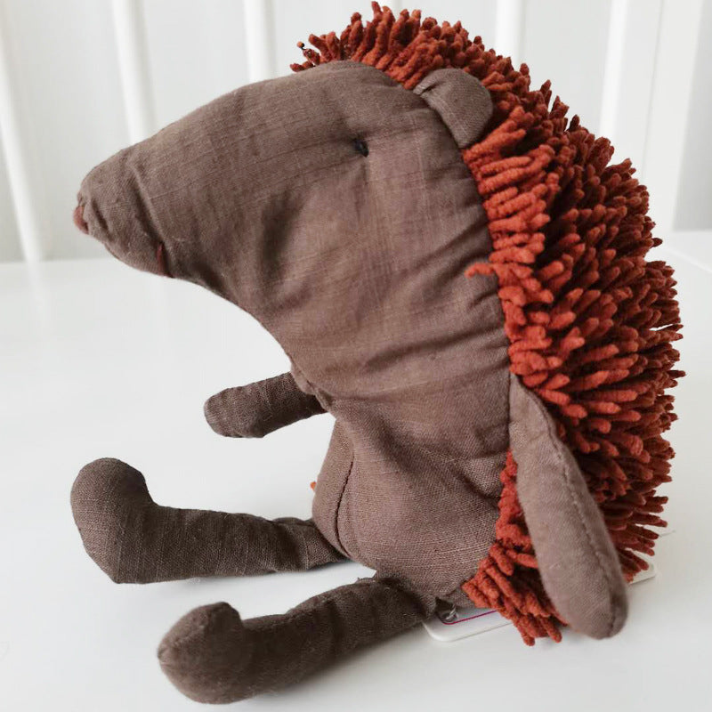 Textured Hedgehog Plush – Linen Blend Nursery Companion (23 cm)