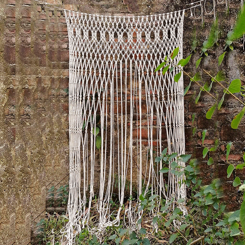 Nordic Woven Tassel Door Curtain – Decorative Partition Panel