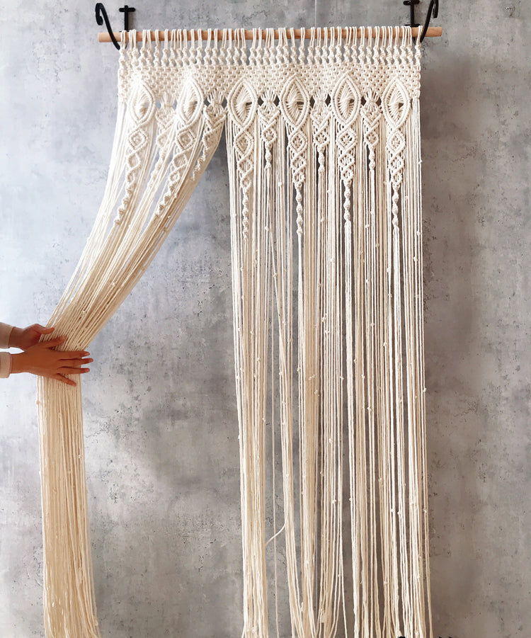 Nordic Woven Tassel Door Curtain – Decorative Partition Panel