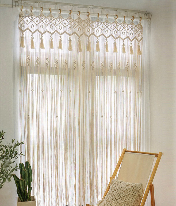 Nordic Woven Tassel Door Curtain – Decorative Partition Panel