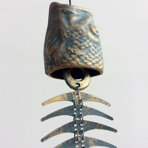 Coastal Iron Fish Skeleton Chime