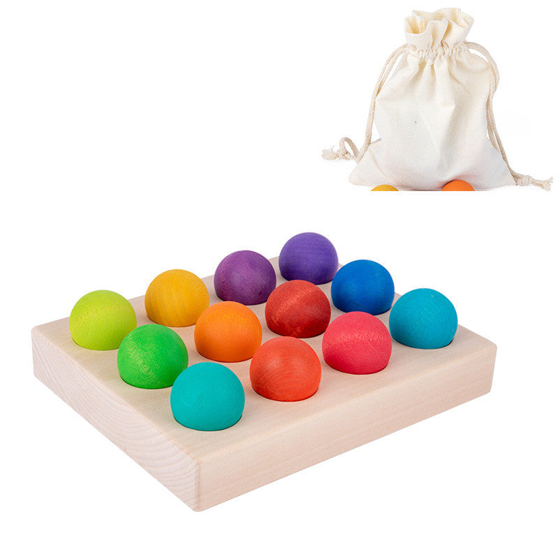 Montessori Rainbow Stacking Blocks – Wooden Open-Ended Building Sets