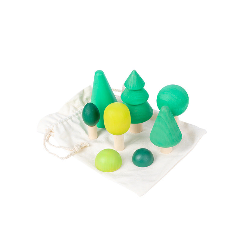 Montessori Rainbow Stacking Blocks – Wooden Open-Ended Building Sets
