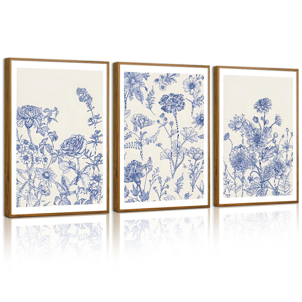 Botanical Study Framed Set — 3 Piece Floral Wall Collection