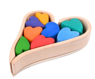Hand-Dyed Wooden Montessori Toy Collection – Arches, Cubes, Towers & Shapes