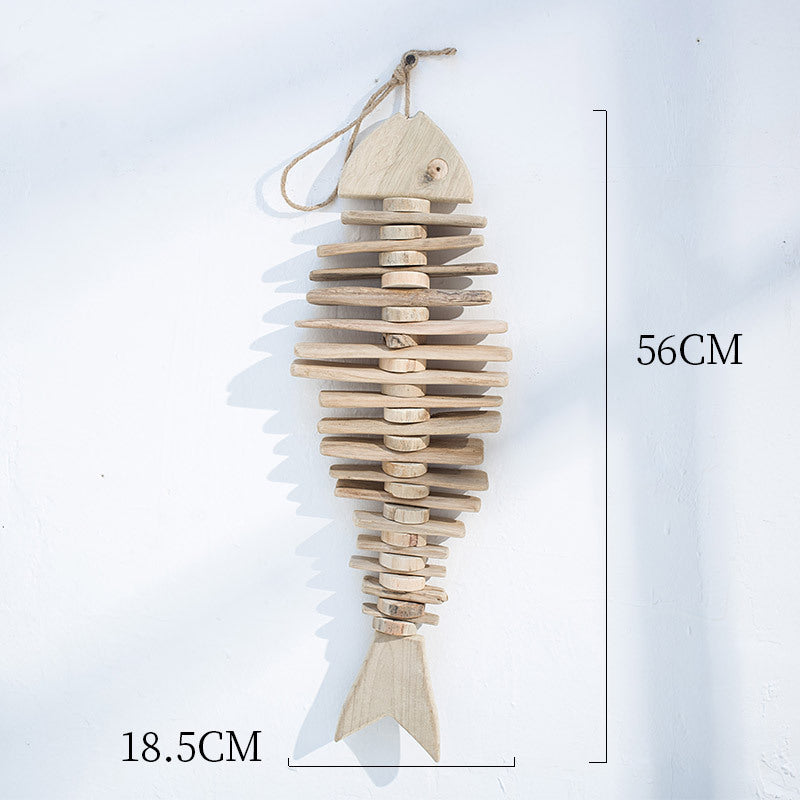 Vintage Style Hand-Carved Wooden Fish Wall Hanging – Nordic Coastal Decor (Multiple Styles)