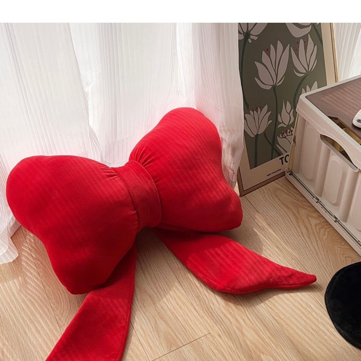 Velvet Bow Accent Cushion