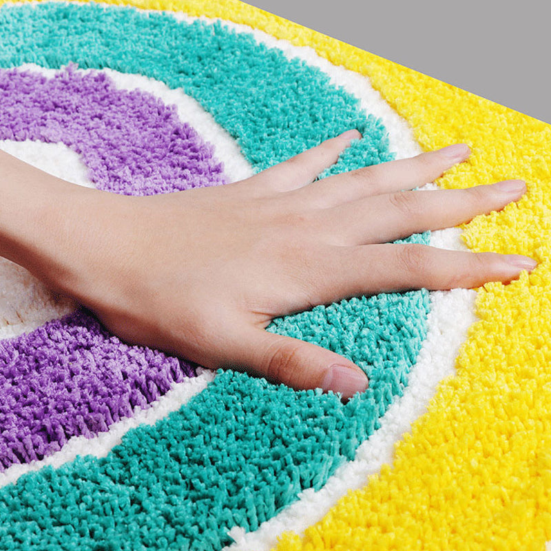 Retro Rainbow Half-Moon Bath Mat
