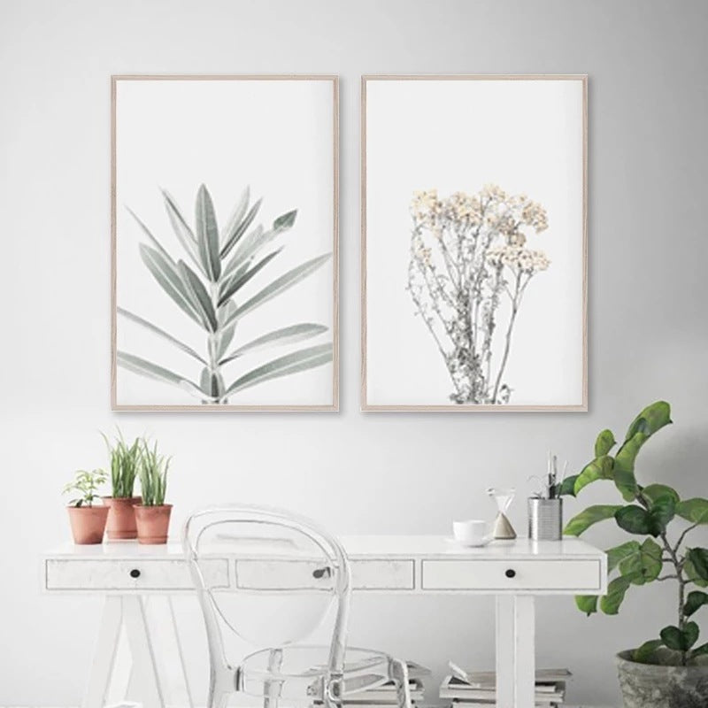 Minimal Botanical Canvas Print – Modern Frameless Wall Art