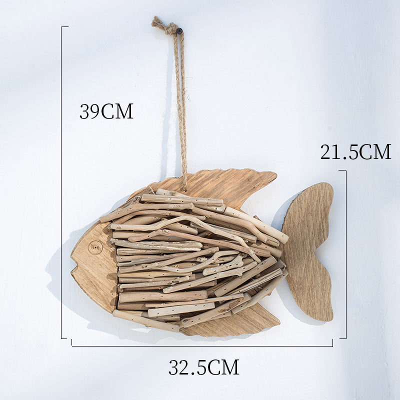 Vintage Style Hand-Carved Wooden Fish Wall Hanging – Nordic Coastal Decor (Multiple Styles)