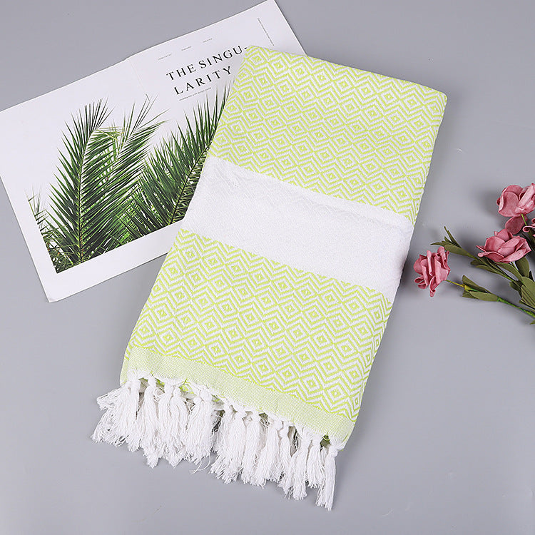 Geometric Tassel Turkish Cotton Towel
