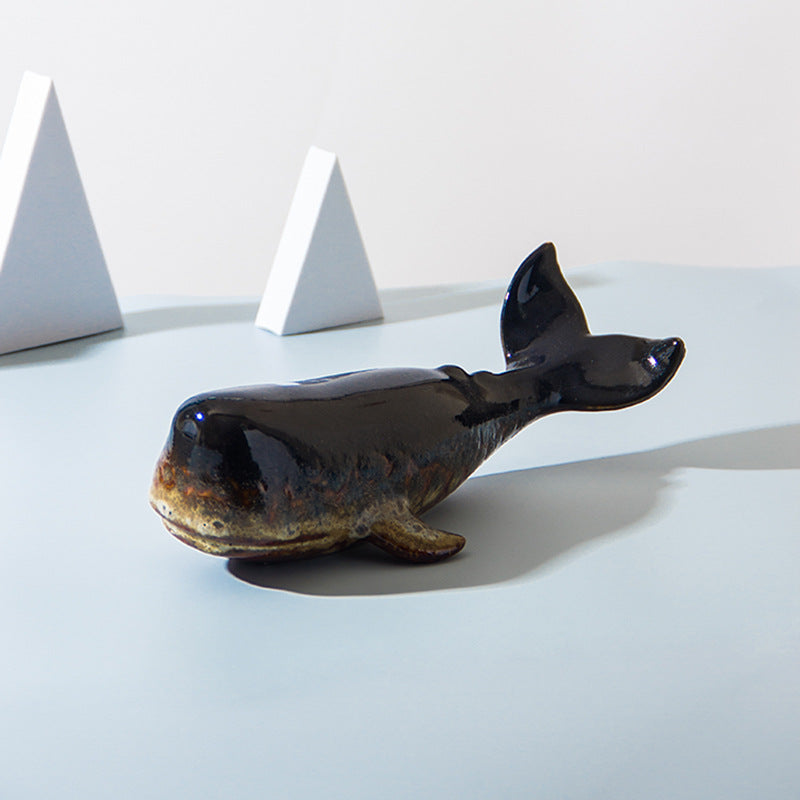 Midnight Tide Ceramic Whale