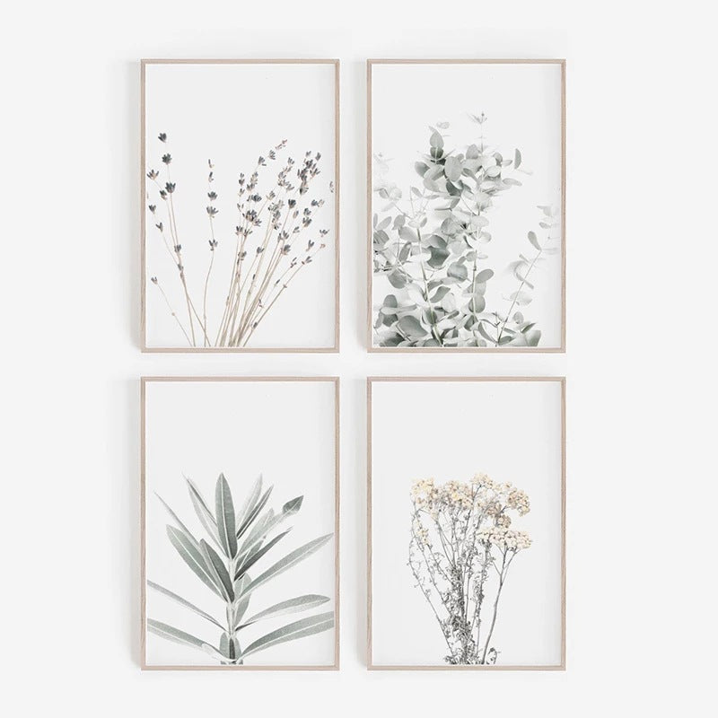 Minimal Botanical Canvas Print – Modern Frameless Wall Art