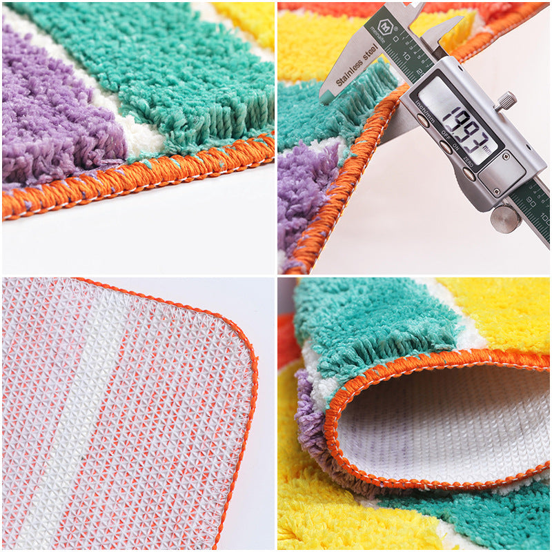 Retro Rainbow Half-Moon Bath Mat