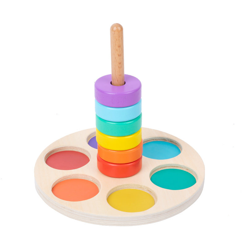 Montessori Rainbow Ring Stacker - Color Matcher