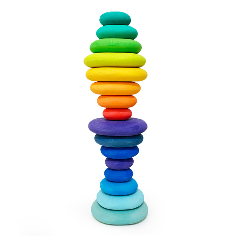 Hand-Dyed Wooden Montessori Toy Collection – Arches, Cubes, Towers & Shapes