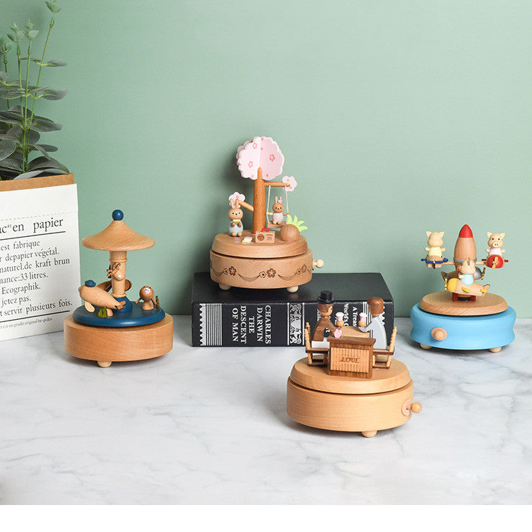 Woodland Christmas Tree Music Box
