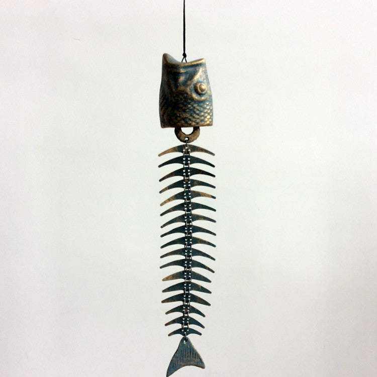 Coastal Iron Fish Skeleton Chime