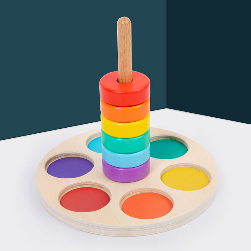 Montessori Rainbow Ring Stacker - Color Matcher