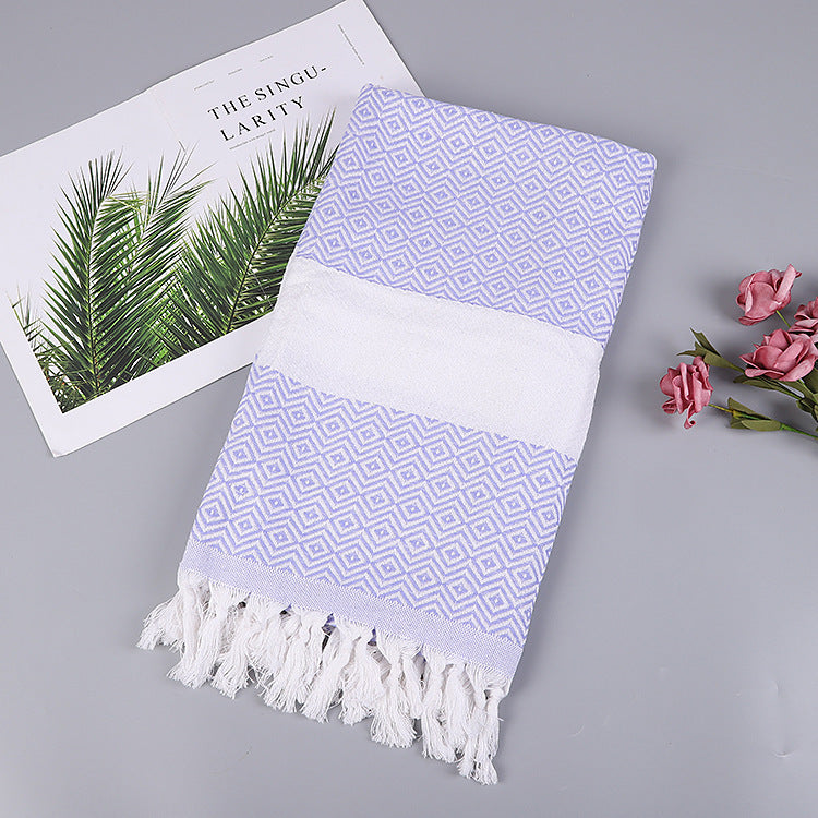 Geometric Tassel Turkish Cotton Towel