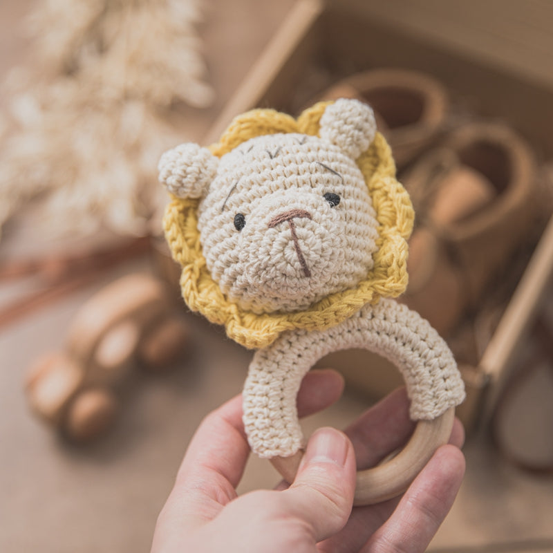 Natural Baby Gift Set – Wooden & Cotton Sensory Toy Collection (Multiple Colors)