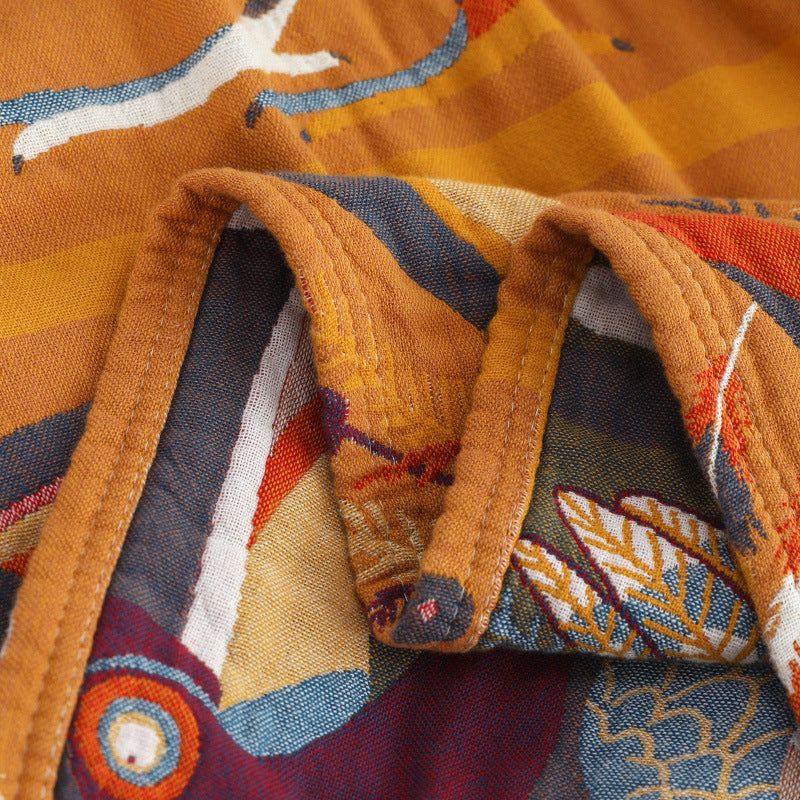 Bird & Botanical Cotton Gauze Quilt