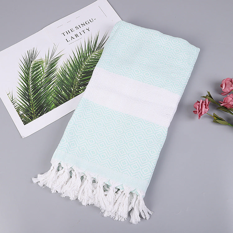 Geometric Tassel Turkish Cotton Towel