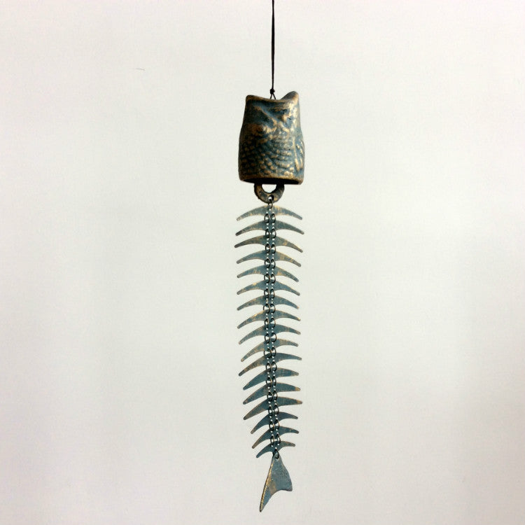 Coastal Iron Fish Skeleton Chime