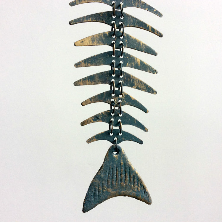 Coastal Iron Fish Skeleton Chime