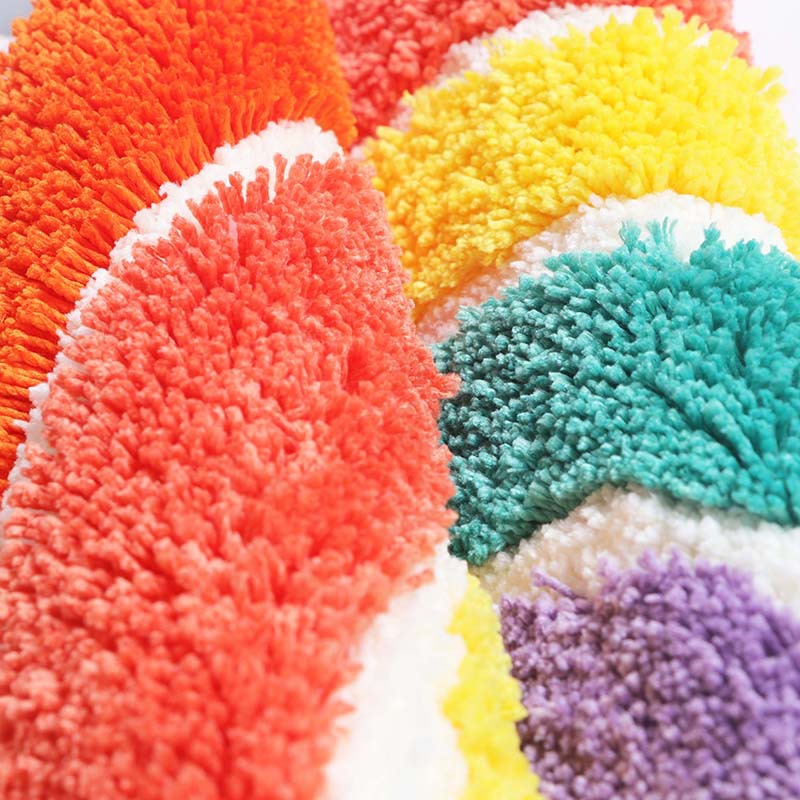 Retro Rainbow Half-Moon Bath Mat