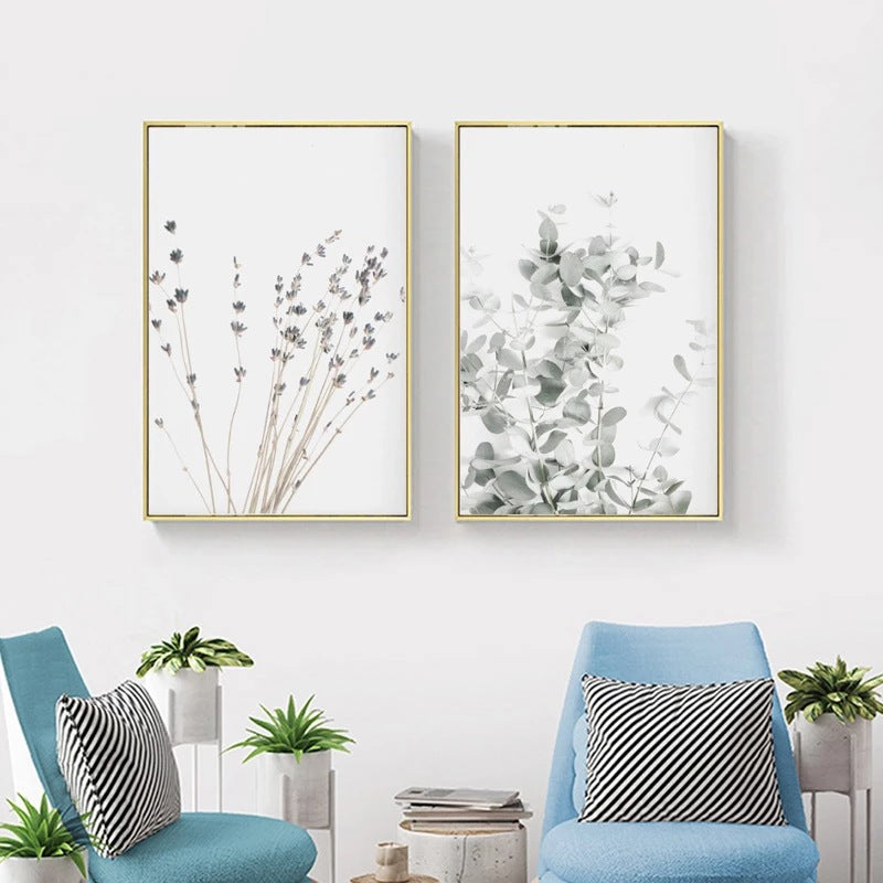 Minimal Botanical Canvas Print – Modern Frameless Wall Art