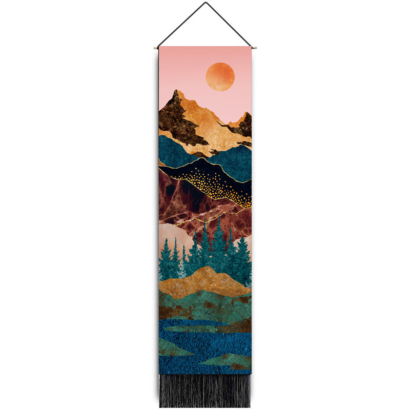 Sunrise Ridge Woven Wall Hanging – Nordic Landscape Tapestry (32.5x130cm)