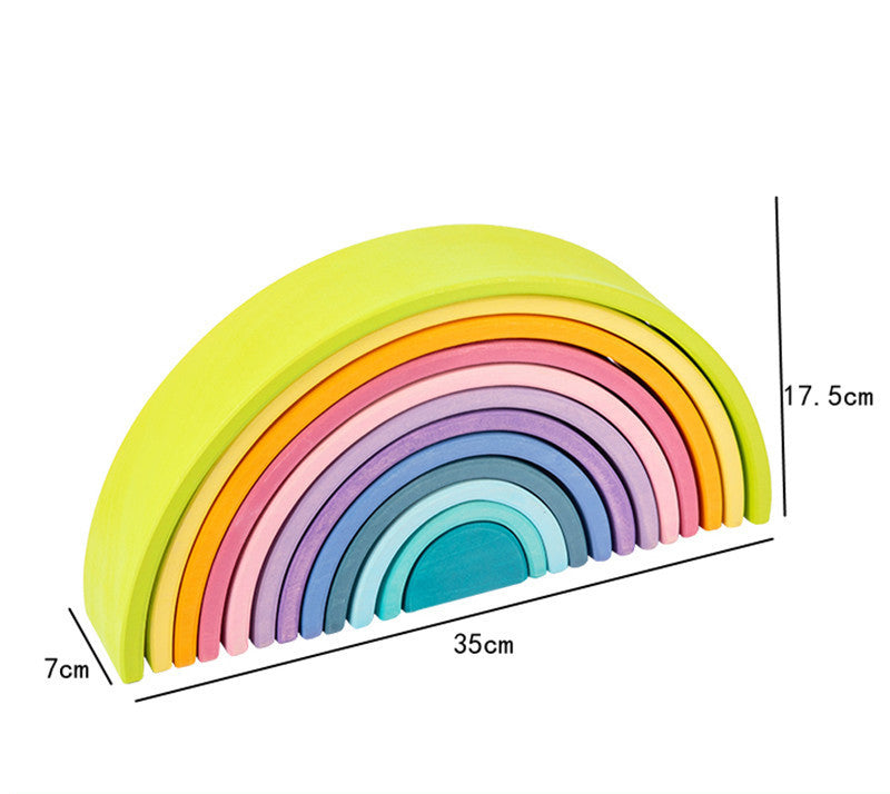 Montessori Rainbow Stacking Blocks – Wooden Open-Ended Building Sets