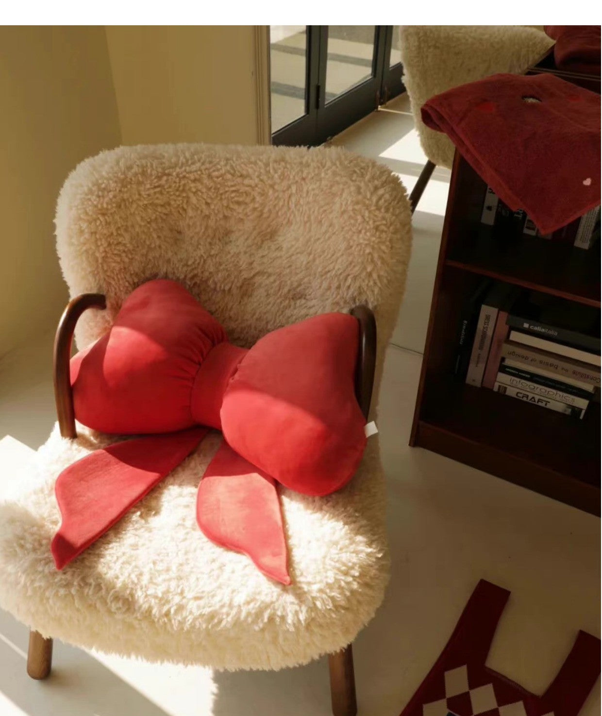 Velvet Bow Accent Cushion