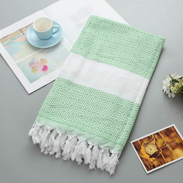 Geometric Tassel Turkish Cotton Towel